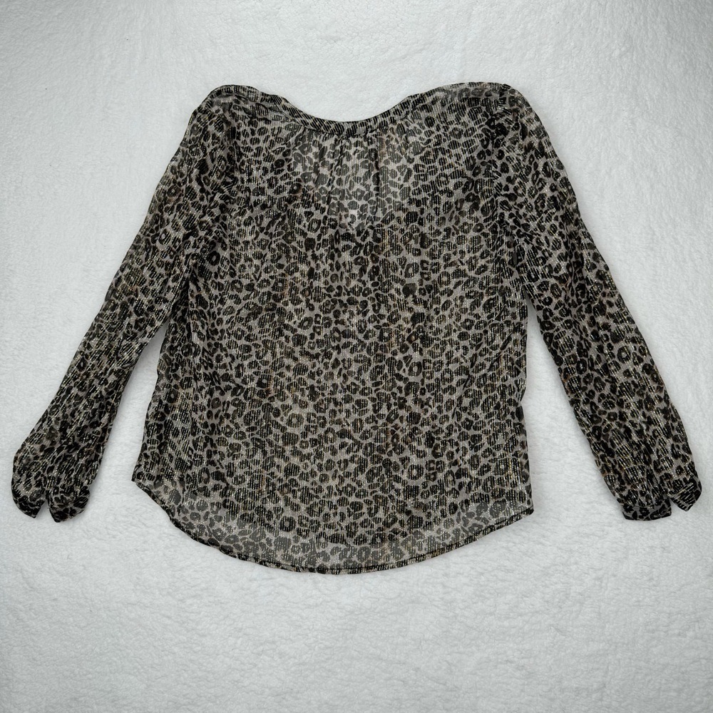 VELVET BY GRAHAM & SPENCER ANTHROPOLOGIE PEYTON LEOPARD BLOUSE TOP NWT XS - Picture 11 of 11